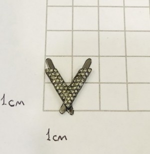 Украшение для обуви. Черный никель + стразы