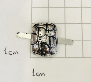 Украшение для обуви. Никель + черная эмаль + стразы