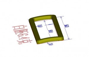 Рамка - ручкодержатель. Никель 50 мм