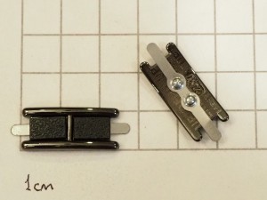 Украшение для обуви. Черный никель + черная вставка