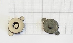 Магнитная кнопка 14 мм. Черный никель полированный