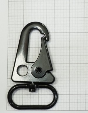 Карабин для ремня. Черный матовый 57х25 мм
