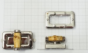 Замок для сумки. Никель 41х25 мм