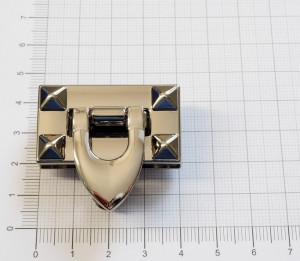 Замок для сумки. Никель 41х23 мм